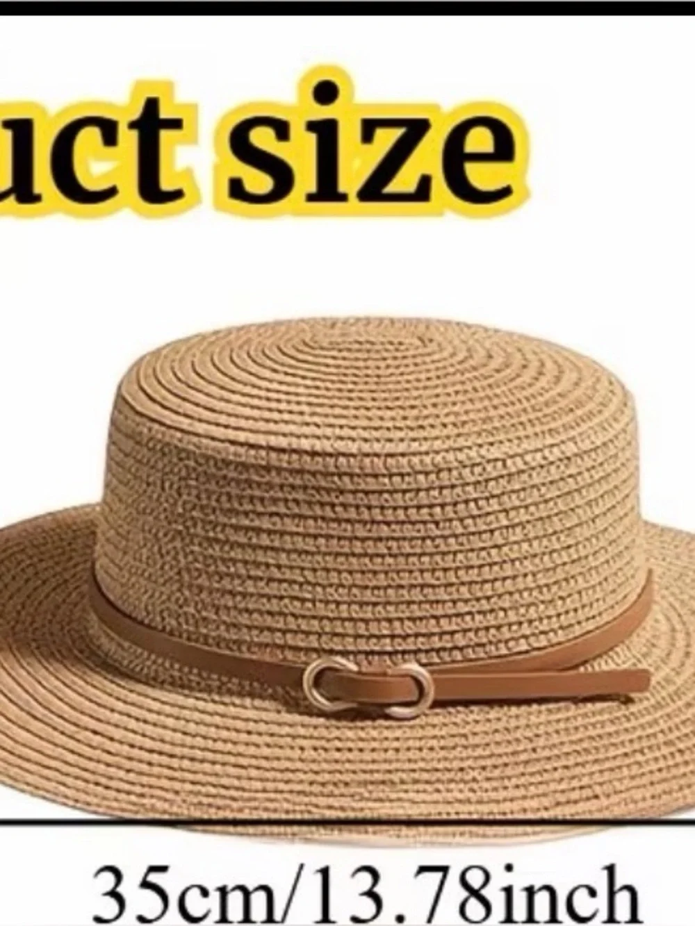 Women’s Straw Sun Hat with Brown Leather Band